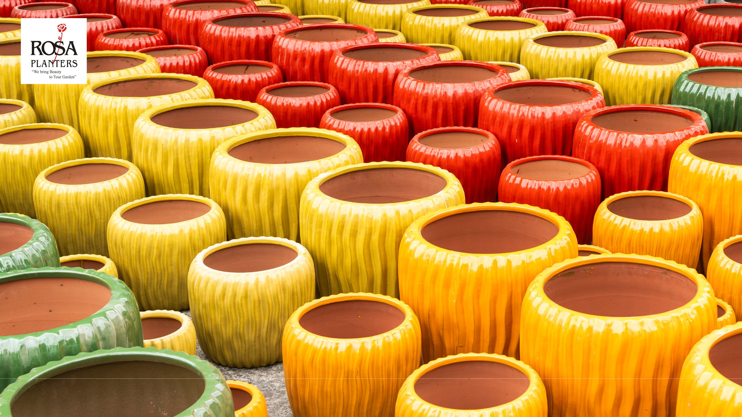 Glazed ceramic plant pots produced in a Vietnam pottery factory