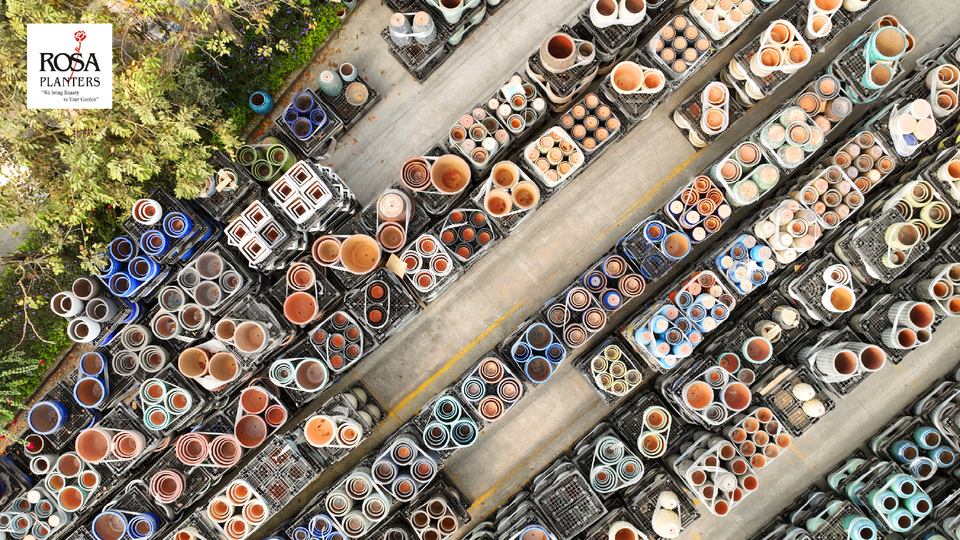 Plant pot factory with pots made from multiple materials